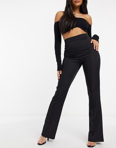 Черные расклешенные брюки Femme Luxe-Черный