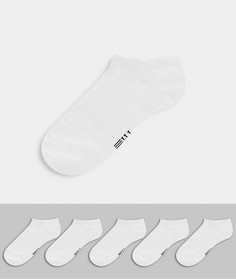 Набор из 5 пар белых носков под кроссовки Topman-Белый