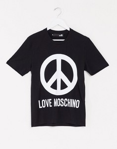 Футболка с принтом логотипа Love Moschino-Черный