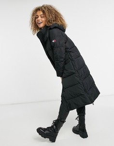 Черная дутая куртка макси Tommy Jeans-Черный