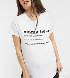 Футболка с принтом "mama bear" ASOS DESIGN Maternity nursing-Белый