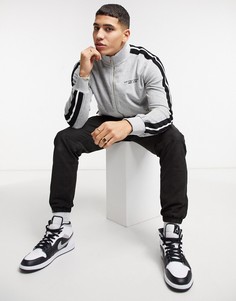 Серый велюровый спортивный топ с воротом-трубой The Couture Club