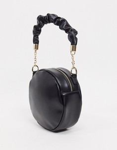 Черная круглая сумка с ремешком в стиле резинки для волос SVNX-Черный
