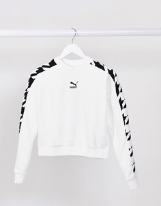 Белый лонгслив с круглым вырезом Puma Trend AOP