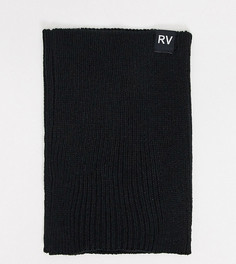 Черный шарф-снуд в рубчик с логотипом RV Reclaimed Vintage inspired