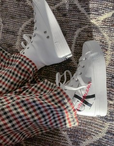 Белые высокие кроссовки с логотипом Calvin Klein Jeans-Белый