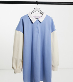 Многоцветная рубашка с контрастным воротником в стиле регби In The Style Plus x Olivia Bowen-Мульти