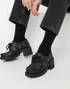 Черные кожаные туфли на высоком каблуке Kickers Kilo-Черный