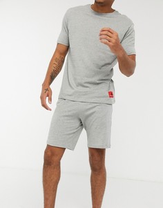 Серая меланжевая пижама с шортами и футболкой для дома ASOS DESIGN Two Mile-Серый