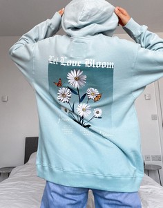 Белый oversized-худи с логотипом Hollister