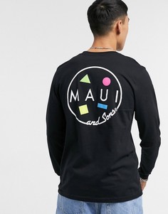 Черный oversized лонгслив Maui & Sons Neon Cookie