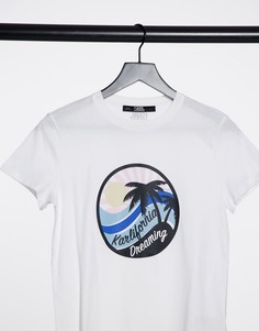 Белая футболка с логотипом Karl Lagerfeld Karlifornia-Белый