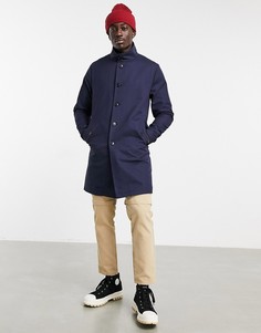 Темно-синий тренч с высоким воротом ASOS DESIGN