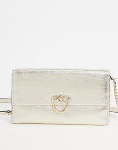 Кожаный клатч цвета шампанского Rebecca Minkoff-Золотистый