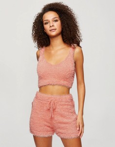 Коралловый бралетт из ворсистой пряжи Miss Selfridge-Оранжевый