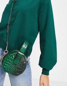 Зеленая круглая сумка через плечо с эффектом крокодиловой кожи Steve Madden-Зеленый