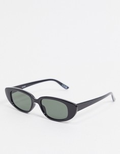 Узкие солнцезащитные очки «кошачий глаз» ASOS DESIGN-Черный