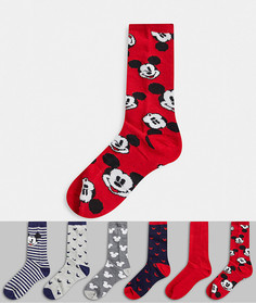 Подарочный набор из шести пар носков с принтом Микки и Минни Маус Womensecret-Многоцветный Women'secret