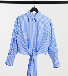 Голубая укороченная рубашка в полоску COLLUSION-Голубой
