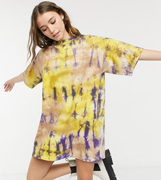 Платье-футболка oversized с узором тай-дай из органического хлопка Damson Madder-Мульти