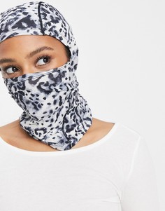 Трикотажная балаклава с животным принтом и начесом ASOS 4505-Черный