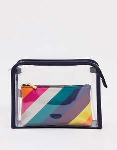 Прозрачная косметичка с сумкой-кошельком радужной расцветки внутри Accessorize-Многоцветный