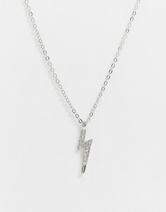 Серебристое ожерелье с подвеской-молнией River Island-Серебристый