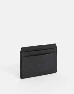 Черная визитница из искусственной сафьяновой кожи ASOS DESIGN-Черный