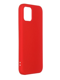 Чехол DF для iPhone 12 / 12 Pro с микрофиброй Silicone Red iOriginal-05