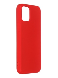 Чехол DF для iPhone 12 mini с микрофиброй Silicone Red iOriginal-04