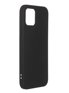 Чехол DF для iPhone 12 / 12 Pro с микрофиброй Silicone Black iOriginal-05