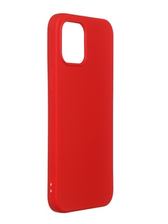 Чехол DF для iPhone 12 Pro Max с микрофиброй Silicone Red iOriginal-06