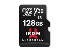 Карта памяти 128Gb - GoodRAM IRDM Micro Secure Digital XC V30 UHS-I U3 IR-M3AA-1280R12 с переходником под SD