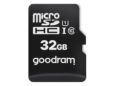 Карта памяти 32Gb - GoodRAM Micro Secure Digital HC Class 10 UHS-I M1AA-0320R12 с переходником под SD