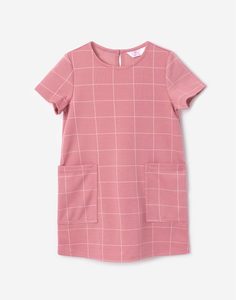 Розовое платье в клетку для девочки Gloria Jeans