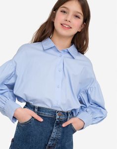 Голубая рубашка oversize для девочки Gloria Jeans