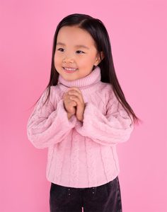 Розовый бархатистый свитер для девочки Gloria Jeans