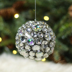 Шар новогодний Shishi ny Jewel серебро 10 см
