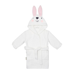 Халат Lucky Child Весёлое купание Зайчик белый 92-98