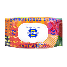 Салфетки влажные очищающие Meule Antibacterial Clean 72 шт