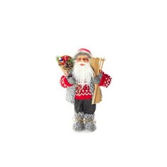 Сувенир Дед Мороз в красном свитере 40x22 см Без бренда