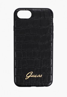 Чехол для iPhone Guess 7/8 / SE 2020, Animal Croco with metal logo PU Black