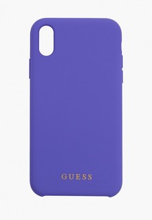 Чехол для iPhone Guess XR, Silicone collection Gold logo Purple