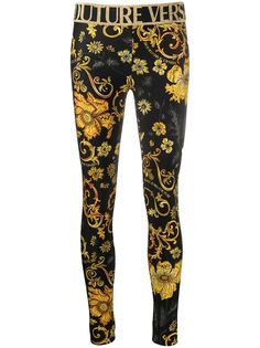 Versace Jeans Couture легинсы средней посадки с принтом Barocco