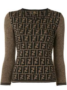 Fendi Pre-Owned трикотажный топ с узором Zucca