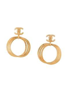 Chanel Pre-Owned серьги-кольца 1996-го года с логотипом CC