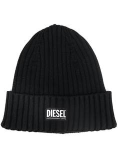 Diesel вязаная шапка бини в рубчик