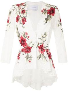 Marchesa блузка с цветочной вышивкой