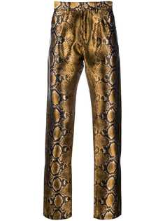 Versace жаккардовые брюки с узором