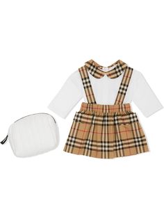 Burberry Kids комплект из боди и юбки в клетку Vintage Check